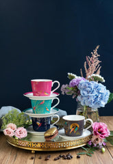 Sara Miller - Chelsea Collection S/4 Espresso Cup & Saucer Portmeirion