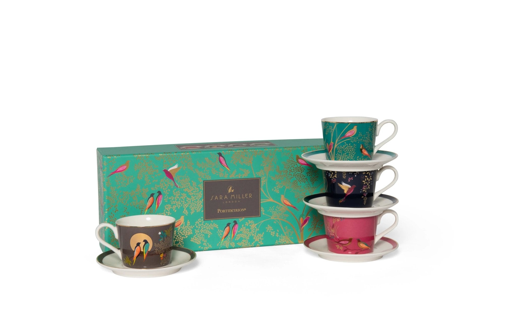 Sara Miller - Chelsea Collection S/4 Espresso Cup & Saucer Portmeirion