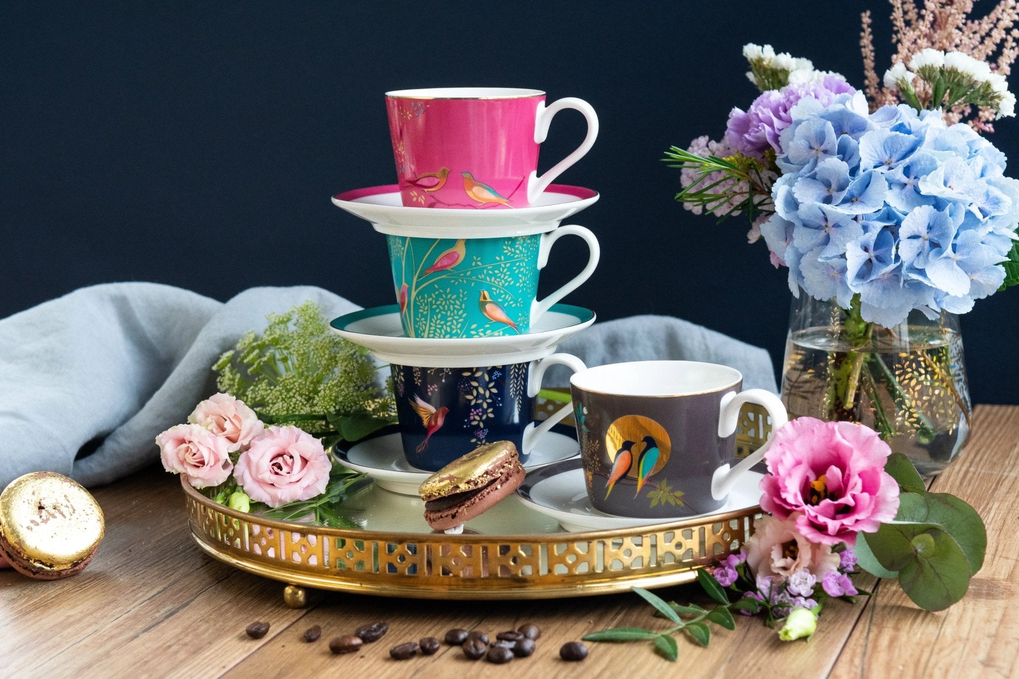 Sara Miller - Chelsea Collection S/4 Espresso Cup & Saucer Portmeirion