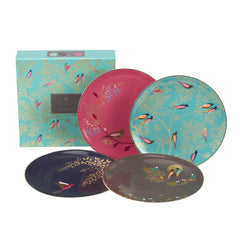 Sara Miller Chelsea Collection S/4 Plates - Assorted (Dark Grey, Pink, Navy, Green) Portmeirion