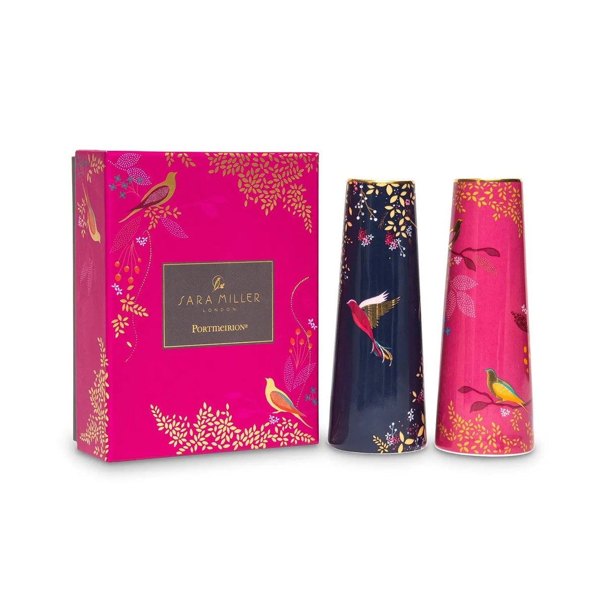 Sara Miller - Chelsea Collection SALT & PEPPER SHAKER NAVY/PINK Portmeirion