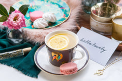 Sara Miller - Chelsea Collection Teacup and Saucer - Dark Grey Portmeirion