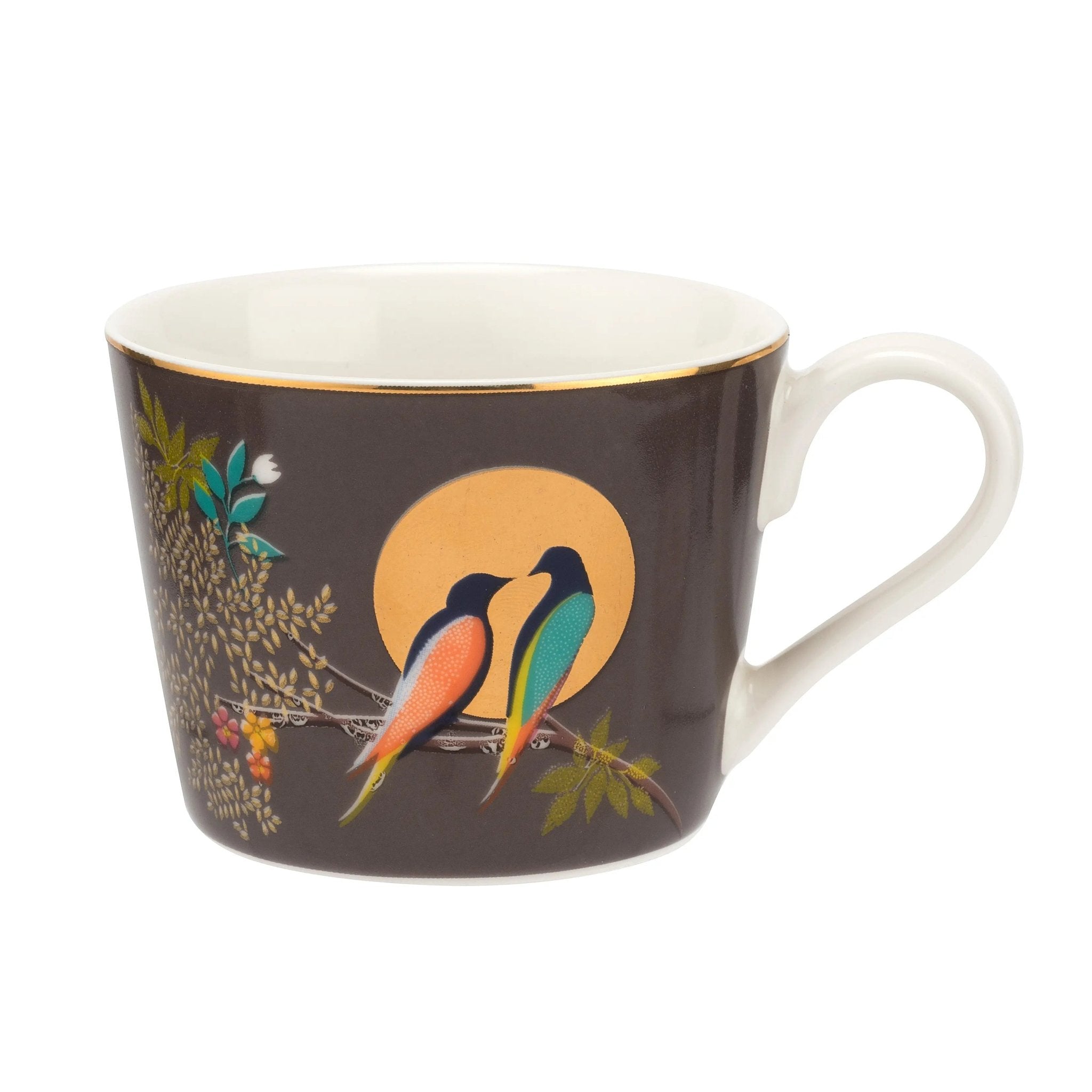 Sara Miller - Chelsea Collection Teacup and Saucer - Dark Grey Portmeirion