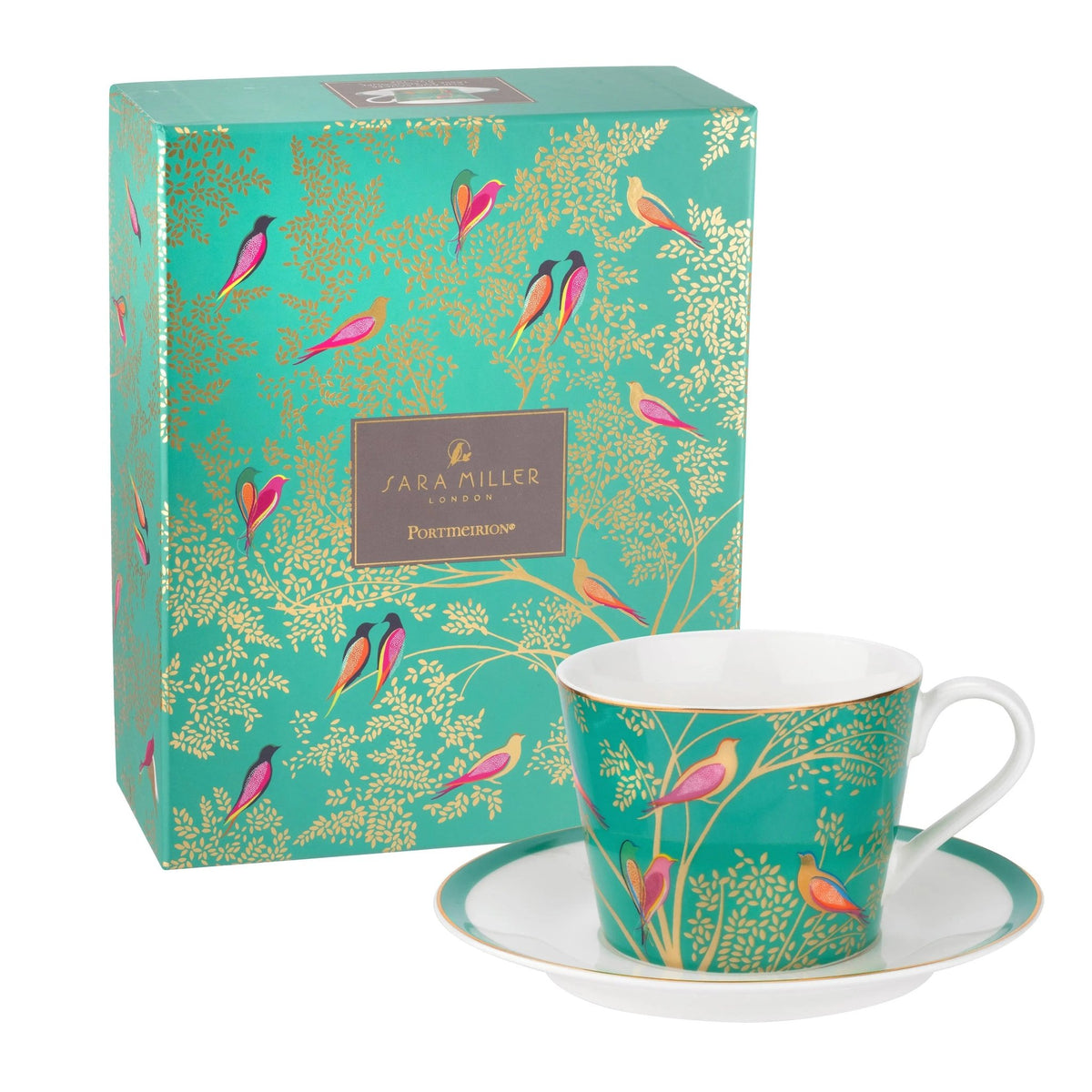 Sara Miller - Chelsea Collection Teacup and Saucer - Green Portmeirion