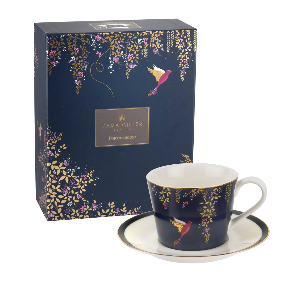 Sara Miller - Chelsea Collection Teacup and Saucer - Navy Portmeirion