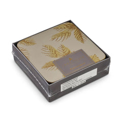 Sara Miller - London Etched Leaves Coasters Set of 6 Light Grey Portmeirion - Crystal House