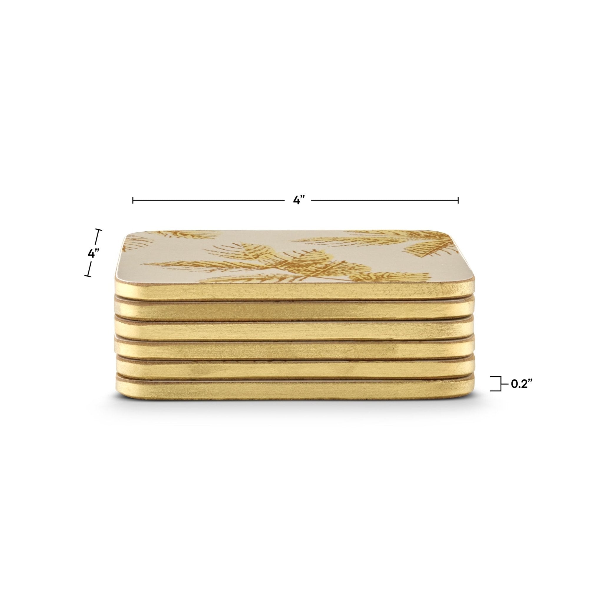 Sara Miller - London Etched Leaves Coasters Set of 6 Light Grey Portmeirion - Crystal House