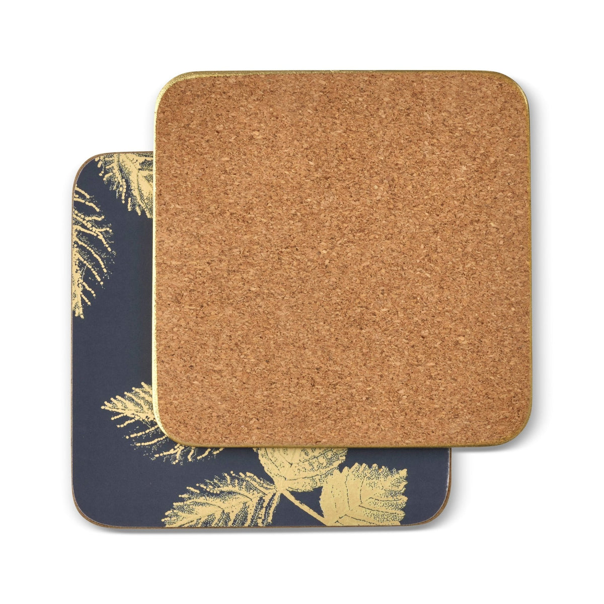 Sara Miller - London Etched Leaves Coasters Set of 6 Navy Portmeirion - Crystal House