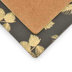 Sara Miller - London Etched Leaves Large Placemats Set of 4 Dark Grey Portmeirion - Crystal House