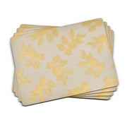 Sara Miller London etched leaves large placemats set of 4 in light grey