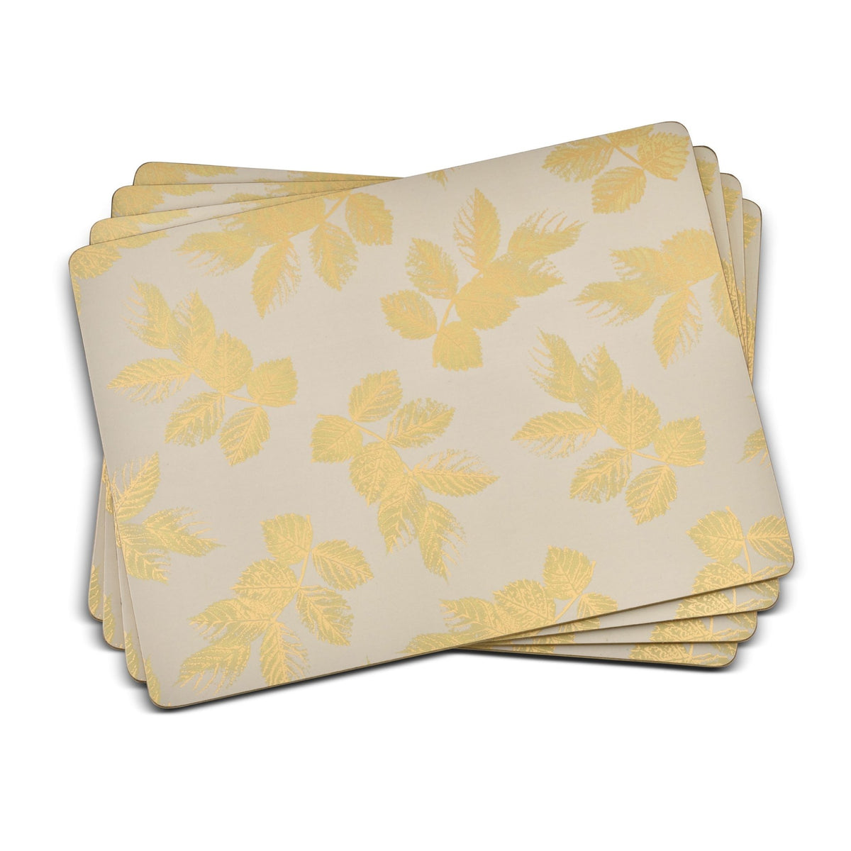 Sara Miller - London Etched Leaves Placemats Set of 4 Light Grey - Large Size Portmeirion - Crystal House