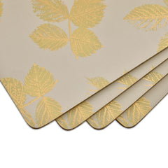 Sara Miller - London Etched Leaves Placemats Set of 4 Light Grey - Large Size Portmeirion - Crystal House