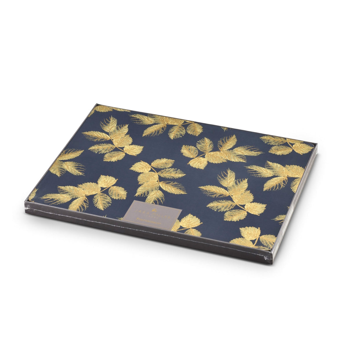 Sara Miller - London Etched Leaves Placemats Set of 4 Navy - Large Size Portmeirion - Crystal House