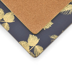 Sara Miller - London Etched Leaves Placemats Set of 4 Navy - Large Size Portmeirion - Crystal House