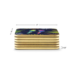 Sara Miller - London Parrot Coasters Set of 6 Portmeirion - Crystal House