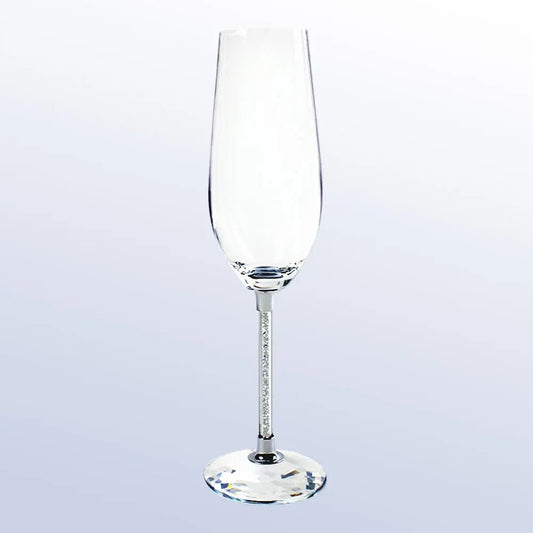 SILVER WEDDING CHAMPAGNE FLUTE SET 9-1/2"H Crystal House - Prism