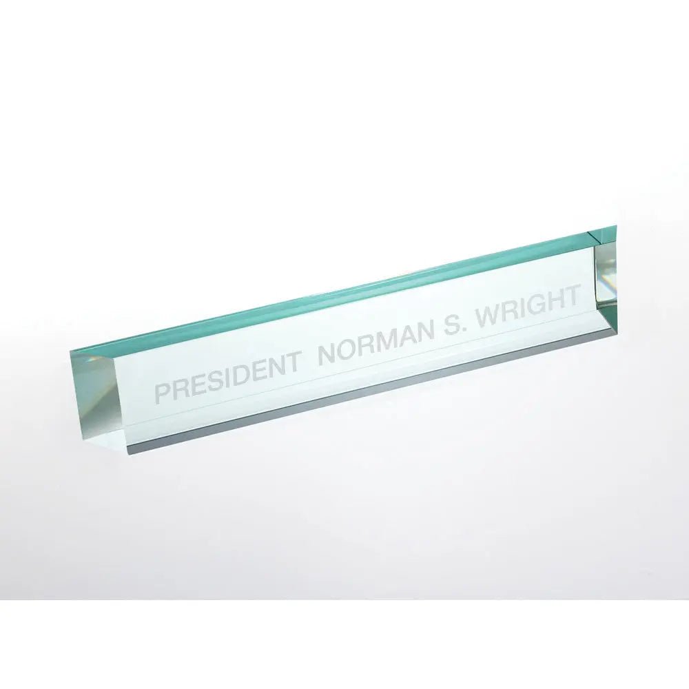 SLANT BEVELED NAMEPLATE Crystal House - Prism