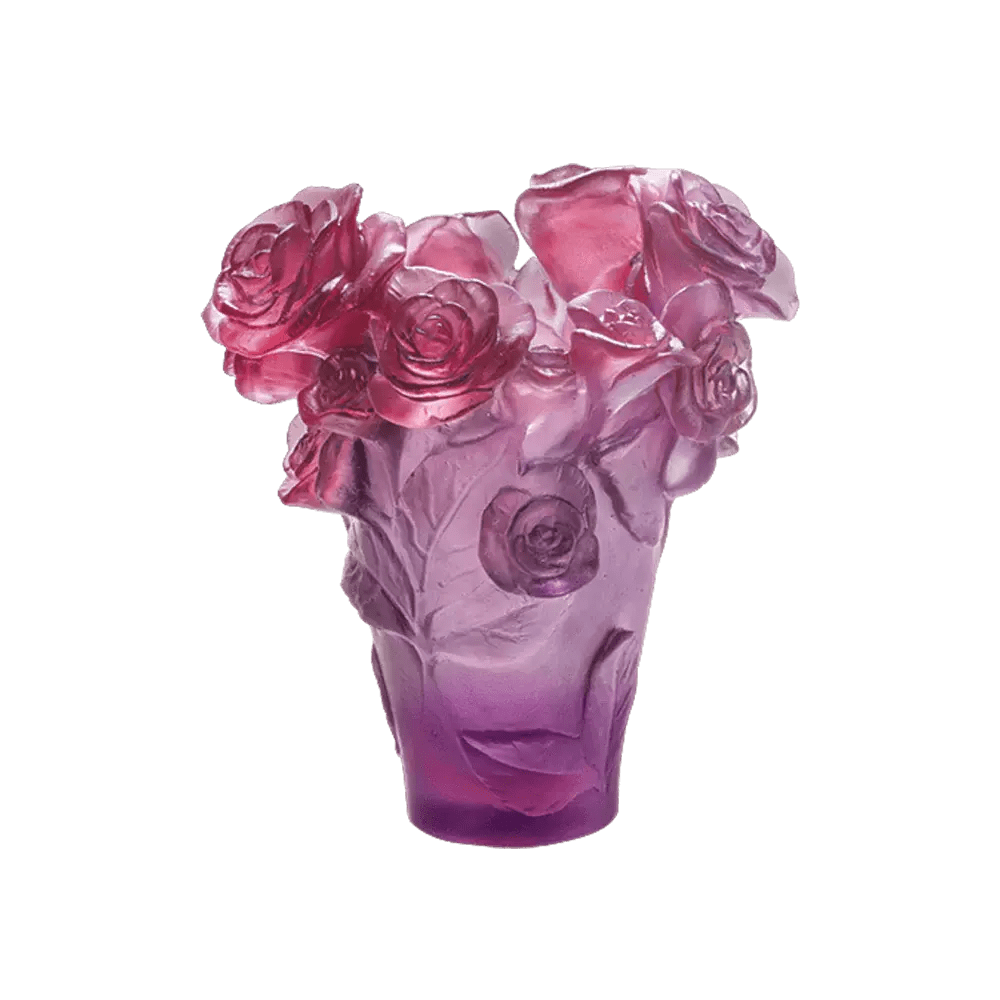 Small Rose Passion Vase Daum