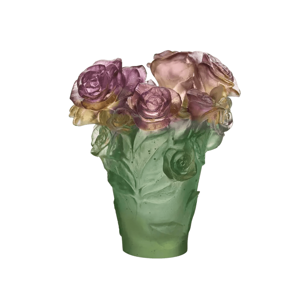 Small Rose Passion Vase Daum