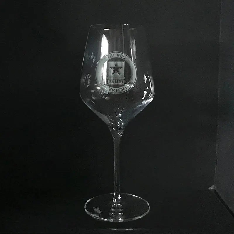 Soldier for life Army logo-Wine glass Crystal House