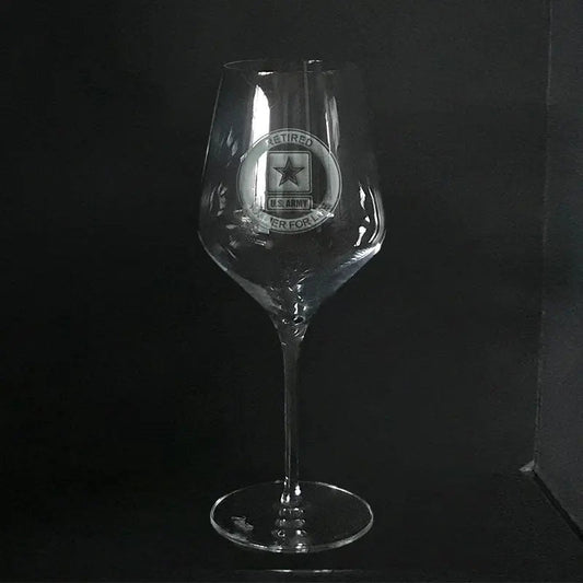 Soldier for life Army logo-Wine glass Crystal House