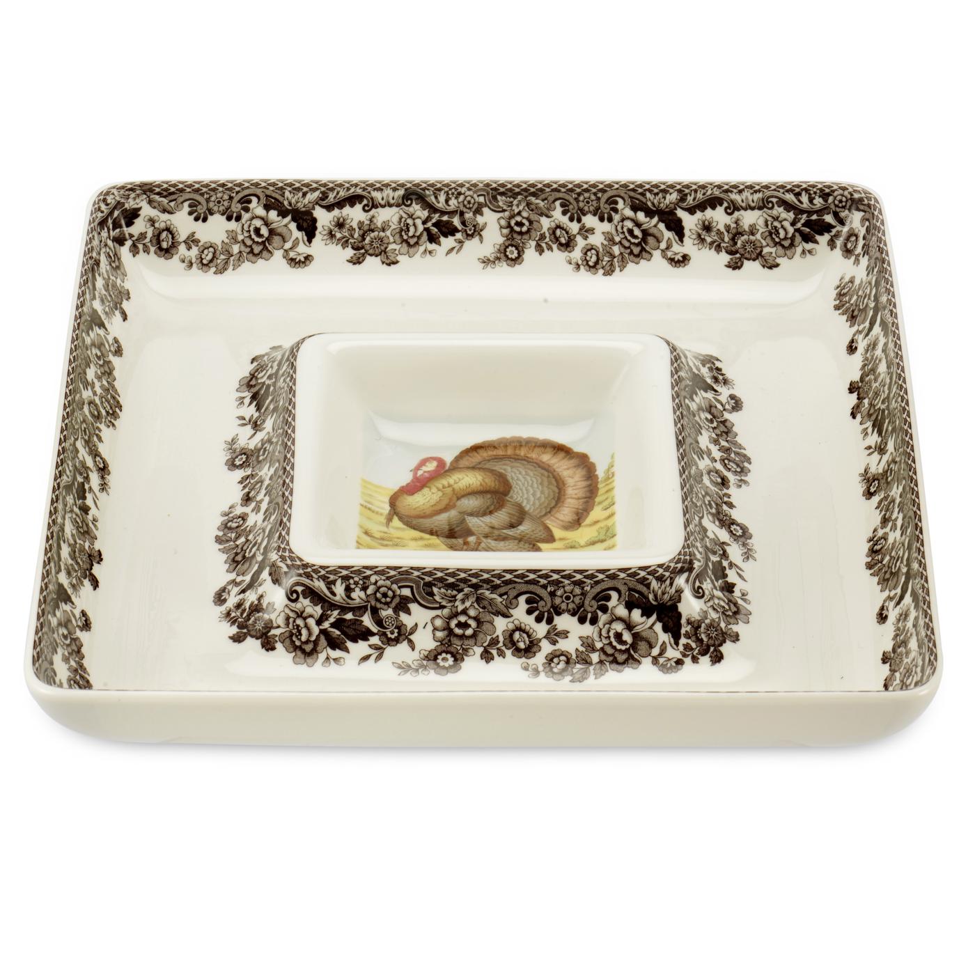 Woodland - Turkey Square Chip & Dip (Turkey) Spode