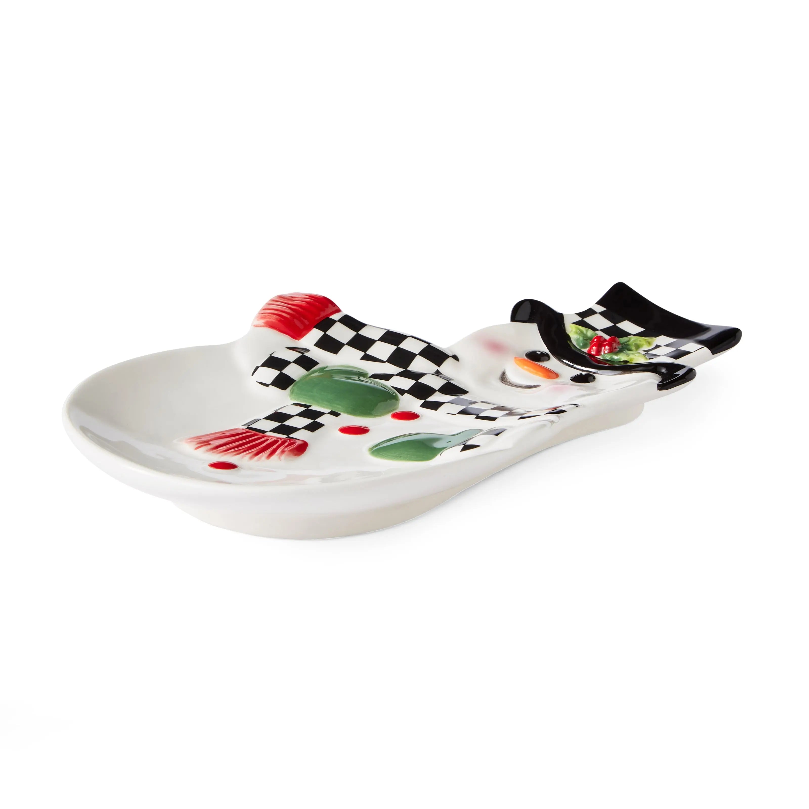Christmas Tree - Black and White Figural Collection Snowman Dish Spode