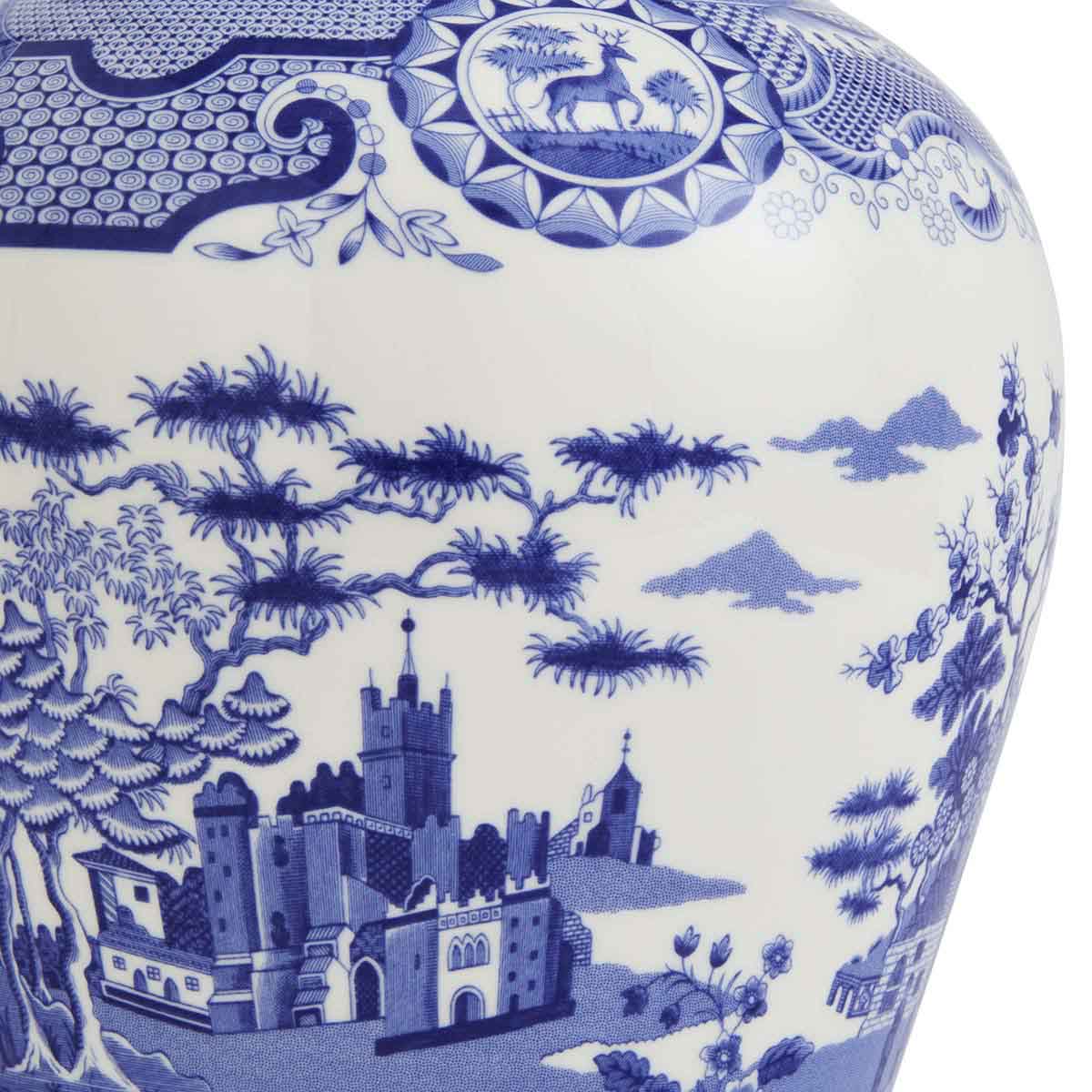 Spode Blue Italian Gothic Castle Vase Spode - Crystal House
