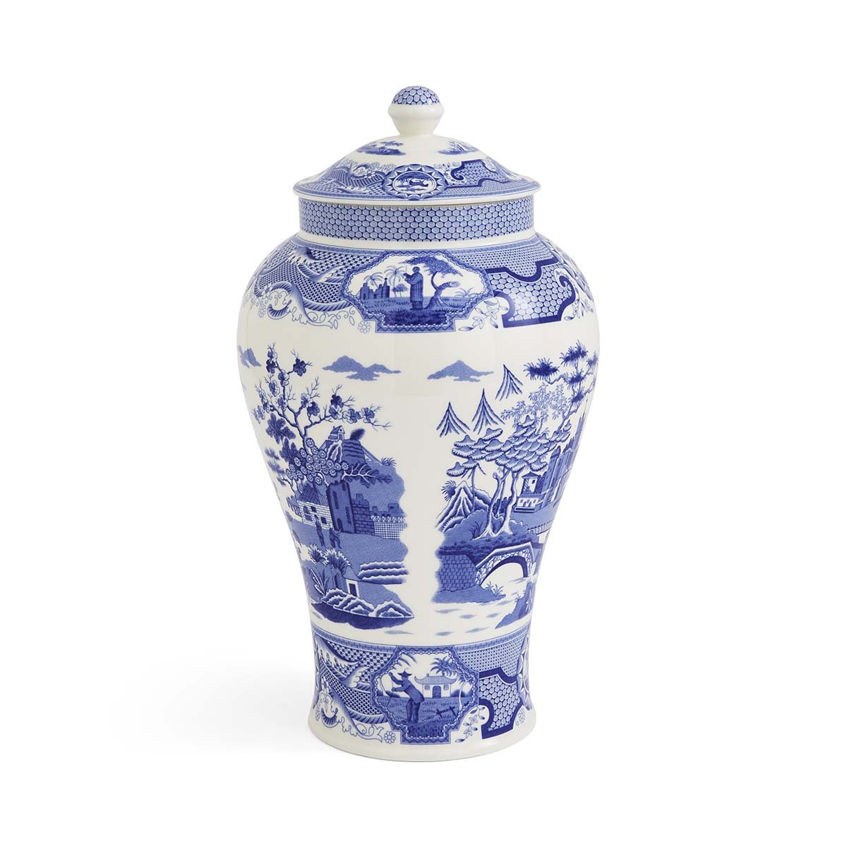 Spode Blue Italian Gothic Castle Vase Spode - Crystal House