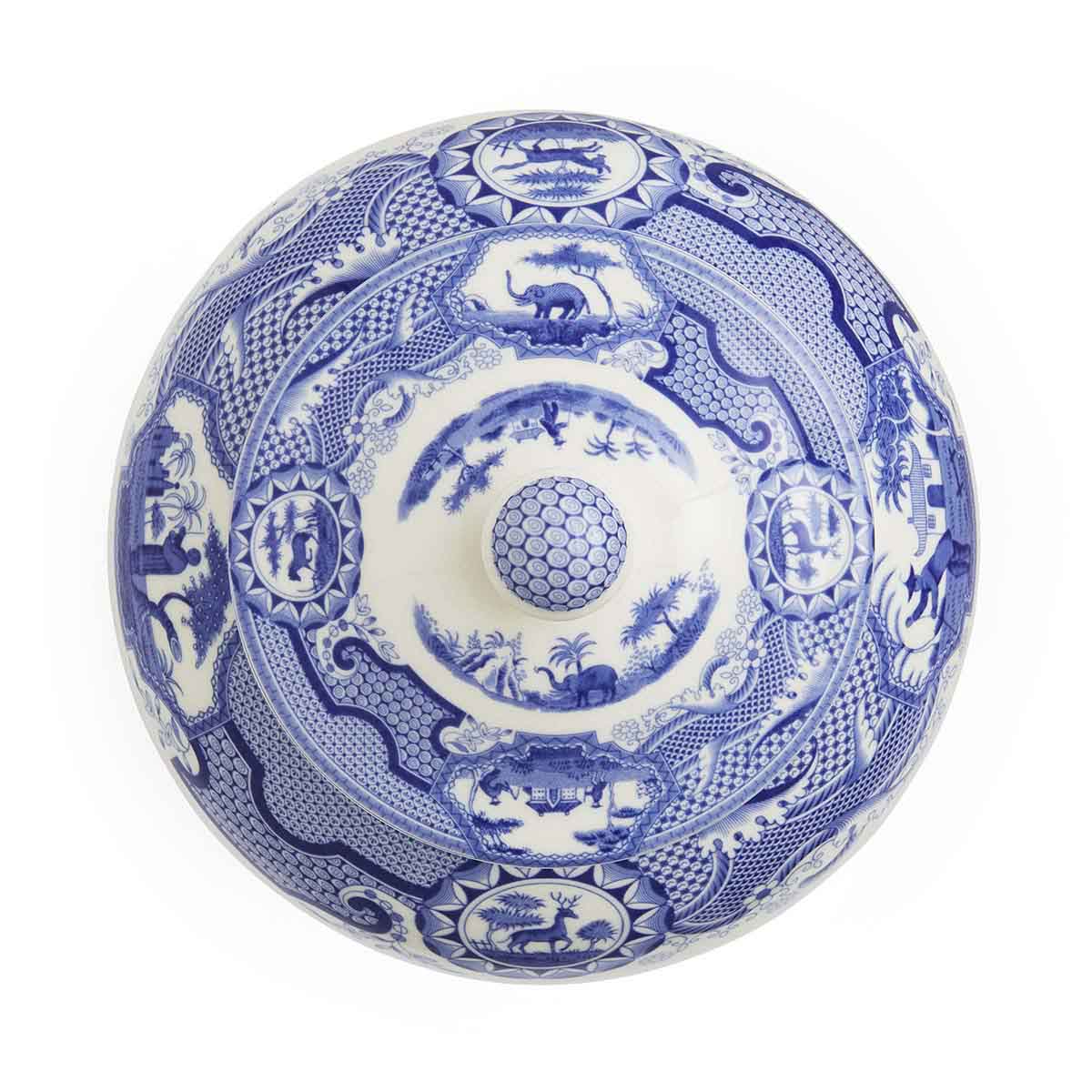 Spode Blue Italian Gothic Castle Vase Spode - Crystal House