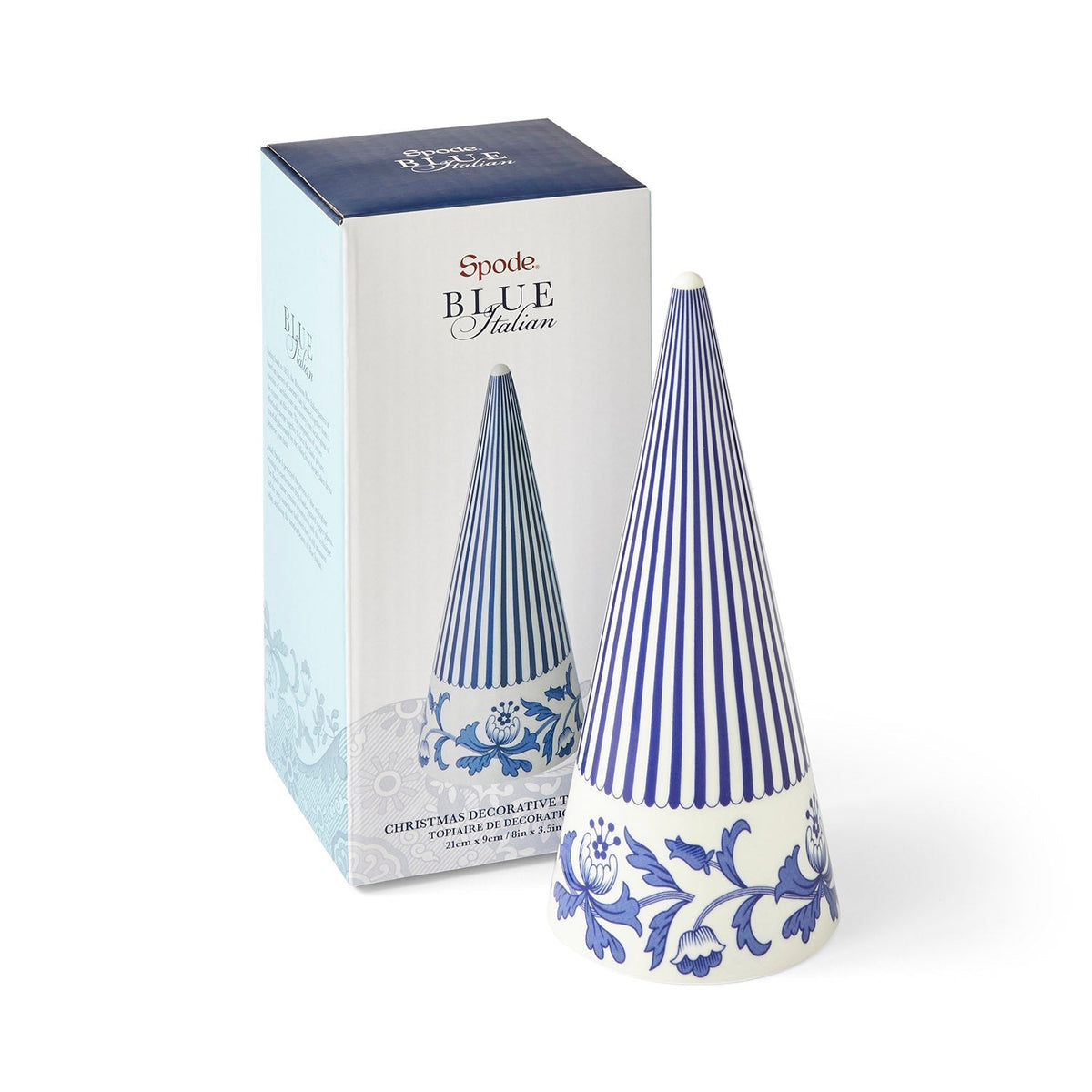 Spode Blue Italian Large Decorative Cone Spode - Crystal House