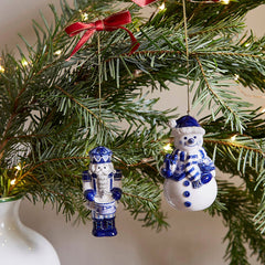 Spode Blue Italian Snowman Ornament Spode - Crystal House