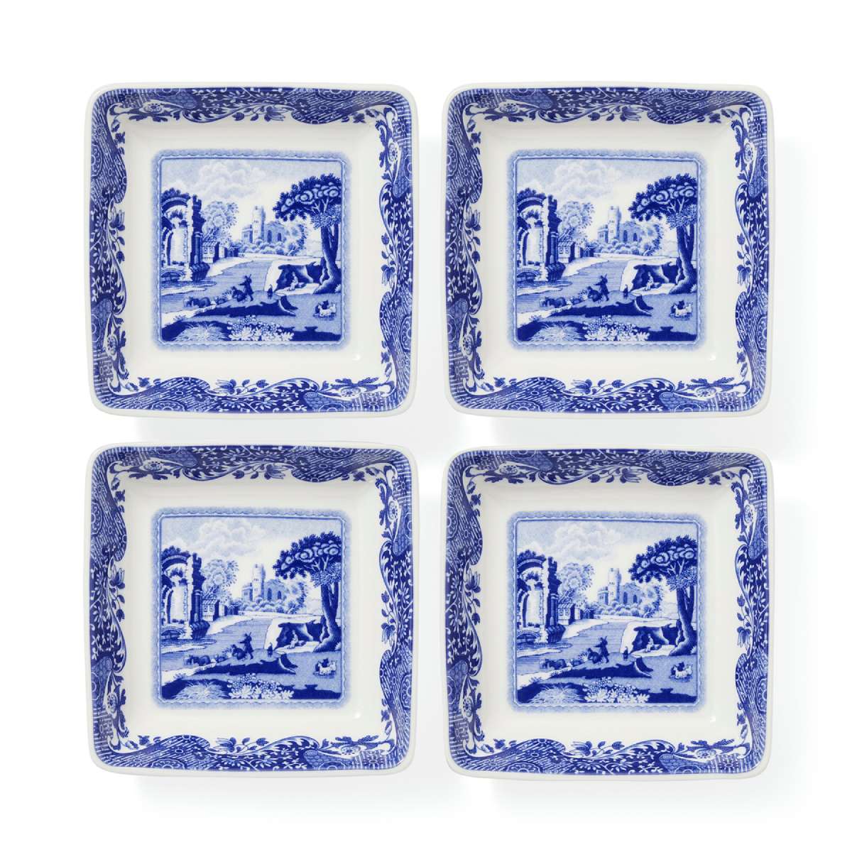 Spode Blue Italian Square Dishes, Set of 4 Spode - Crystal House