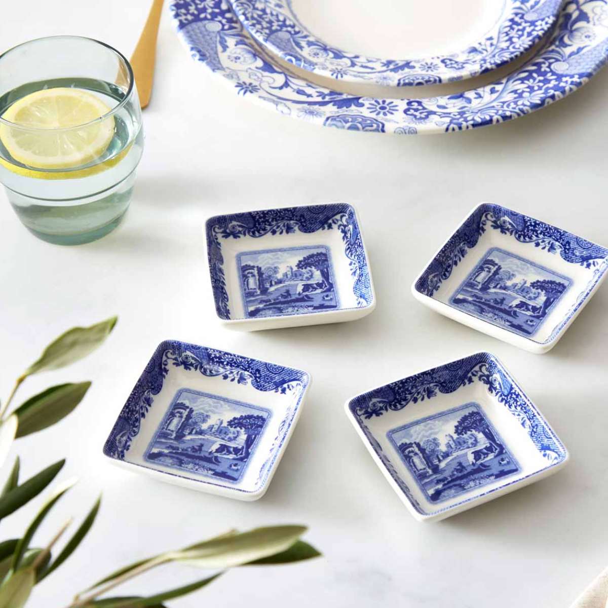 Spode Blue Italian Square Dishes, Set of 4 Spode - Crystal House