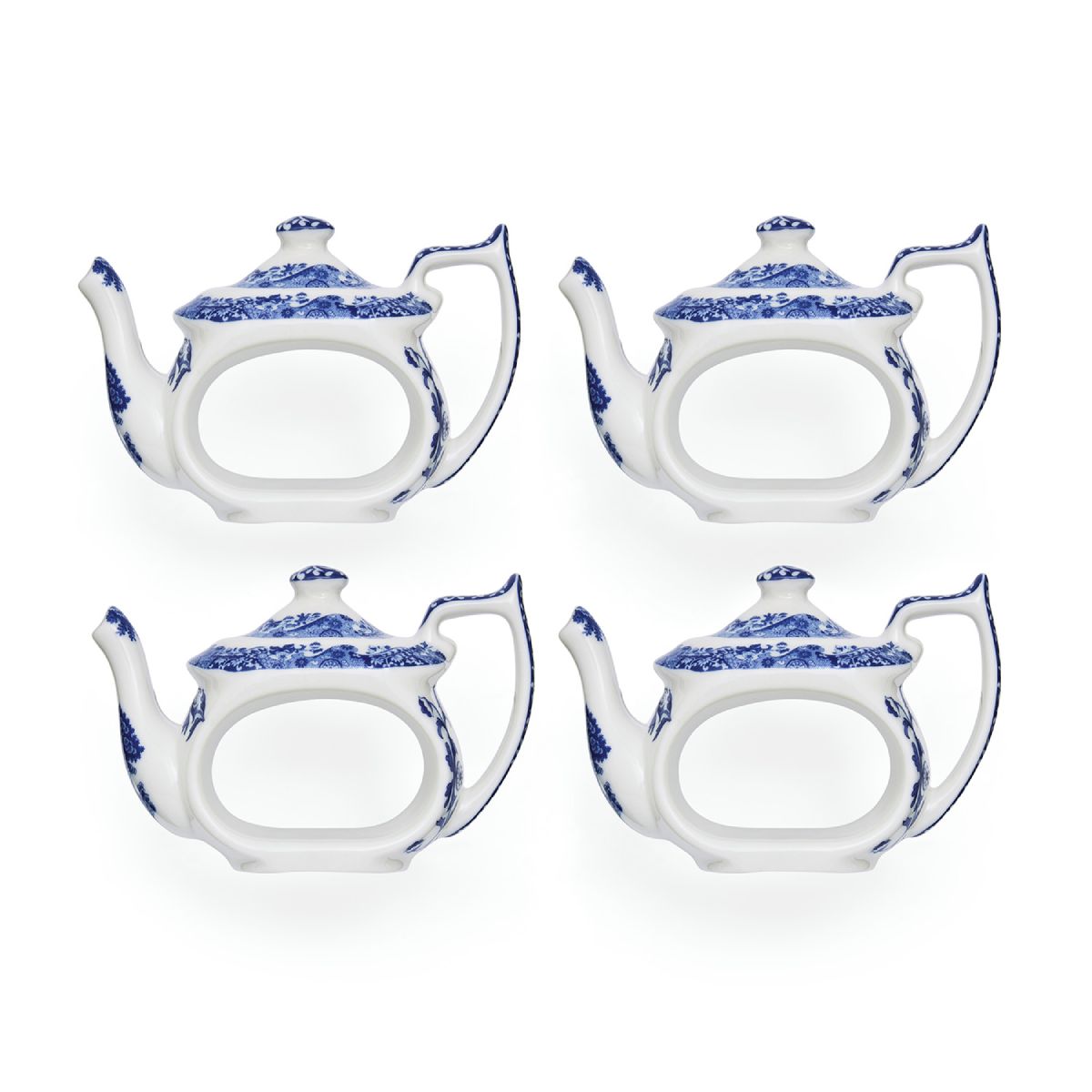 Spode Blue Italian Teapot Napkin Rings, Set of 4 Spode - Crystal House