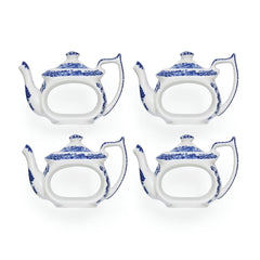 Spode Blue Italian Teapot Napkin Rings, Set of 4 Spode - Crystal House
