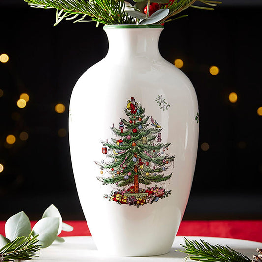 Spode Christmas Tree 10" Posy Vase Spode - Crystal House