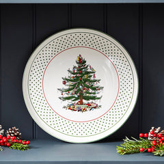 Spode Christmas Tree Polka Dot 13" Lazy Susan Spode - Crystal House