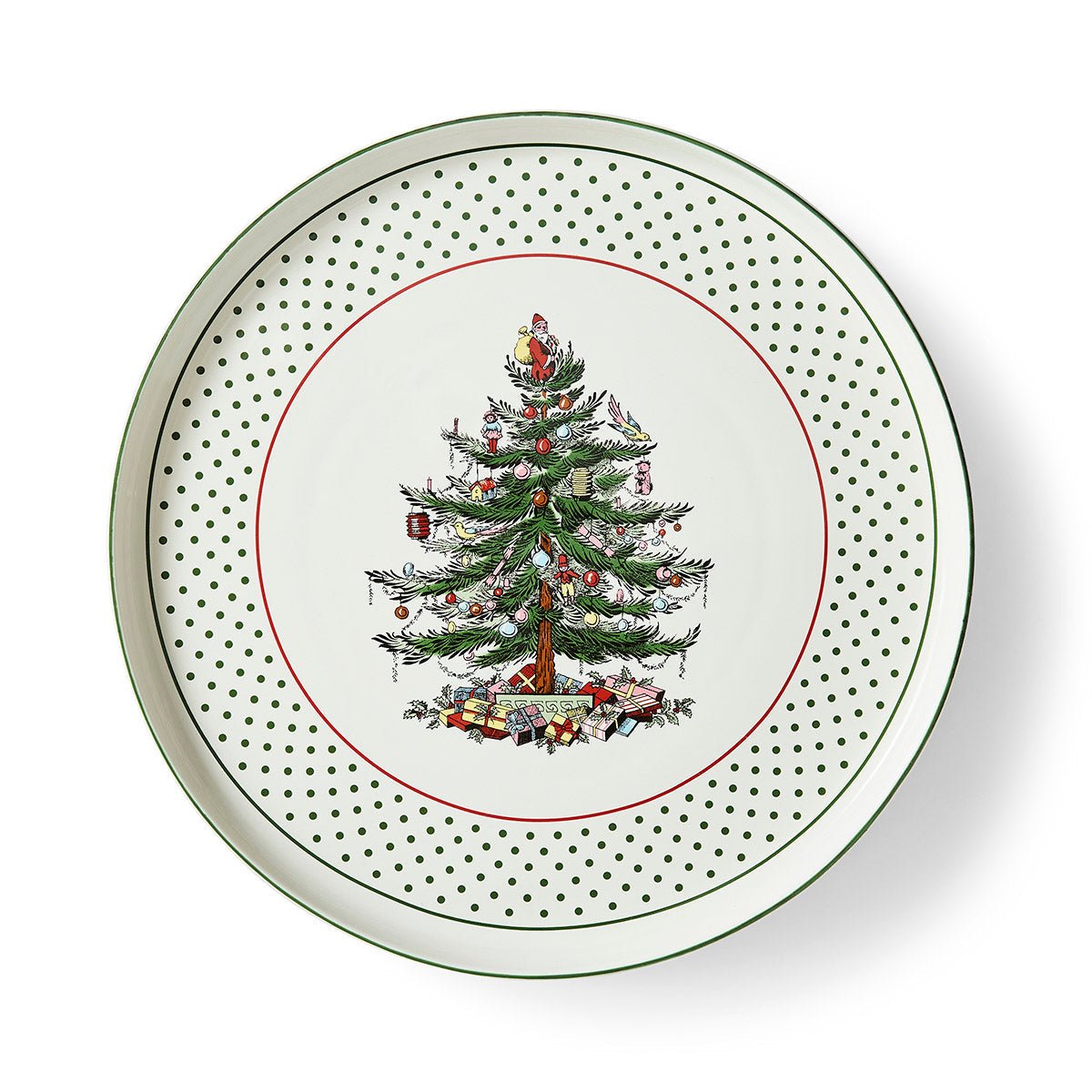 Spode Christmas Tree Polka Dot 13" Lazy Susan Spode - Crystal House