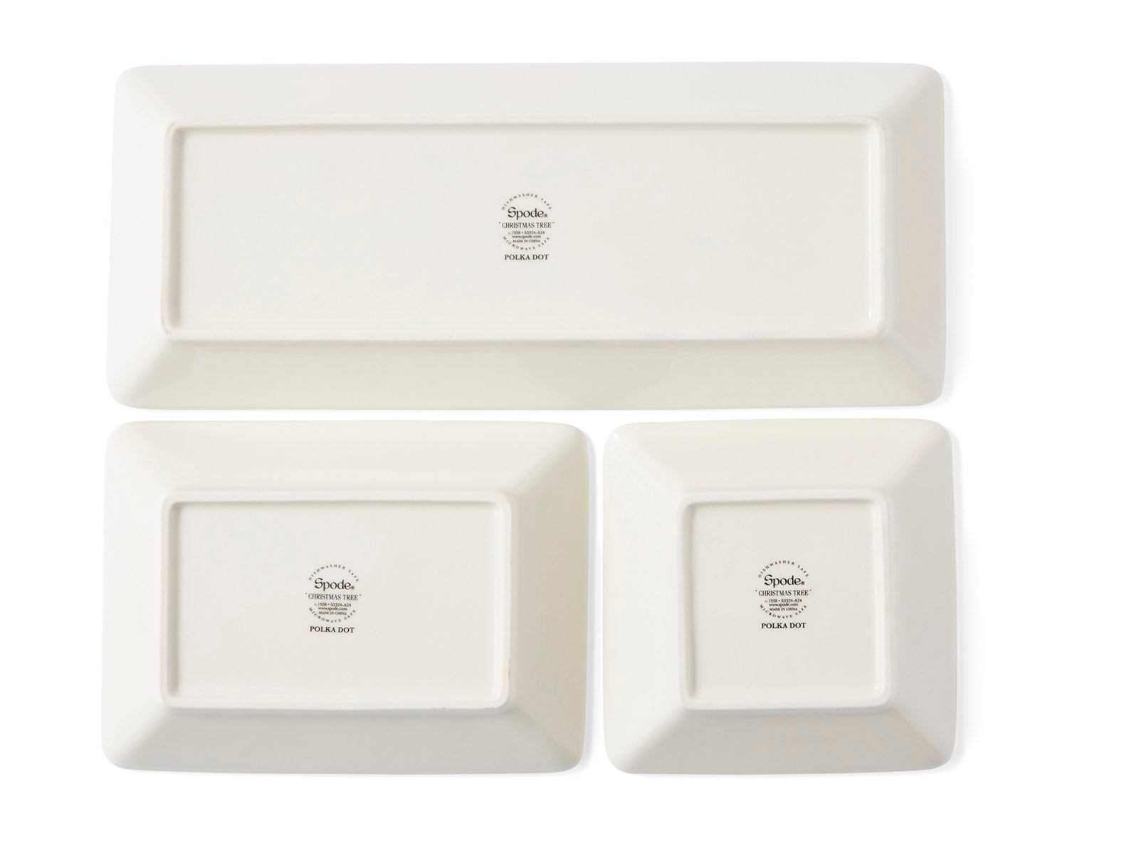 Spode Christmas Tree Polka Dot 3 Piece Nesting Tray Spode - Crystal House