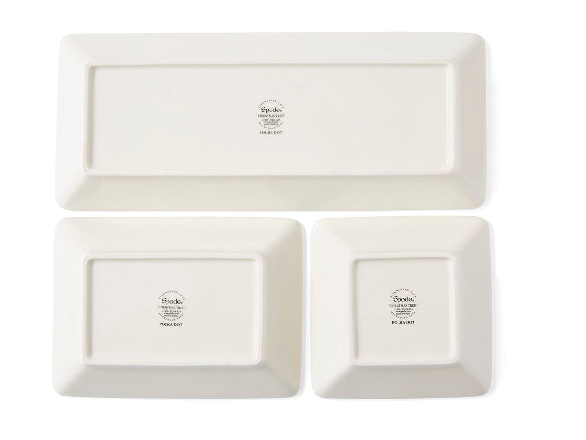 Spode Christmas Tree Polka Dot 3 Piece Nesting Tray Spode - Crystal House