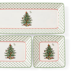 Spode Christmas Tree Polka Dot 3 Piece Nesting Tray Spode - Crystal House