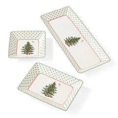Spode Christmas Tree Polka Dot 3 Piece Nesting Tray Spode - Crystal House