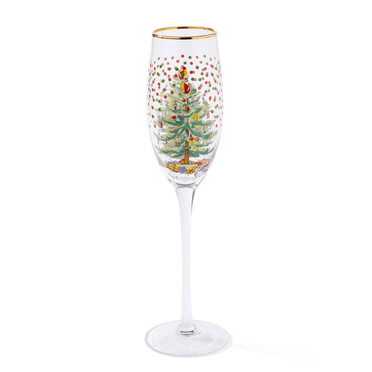 Spode Christmas Tree Polka Dot Champagne Flutes Spode - Crystal House
