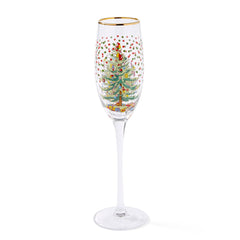 Spode Christmas Tree Polka Dot Champagne Flutes Spode - Crystal House