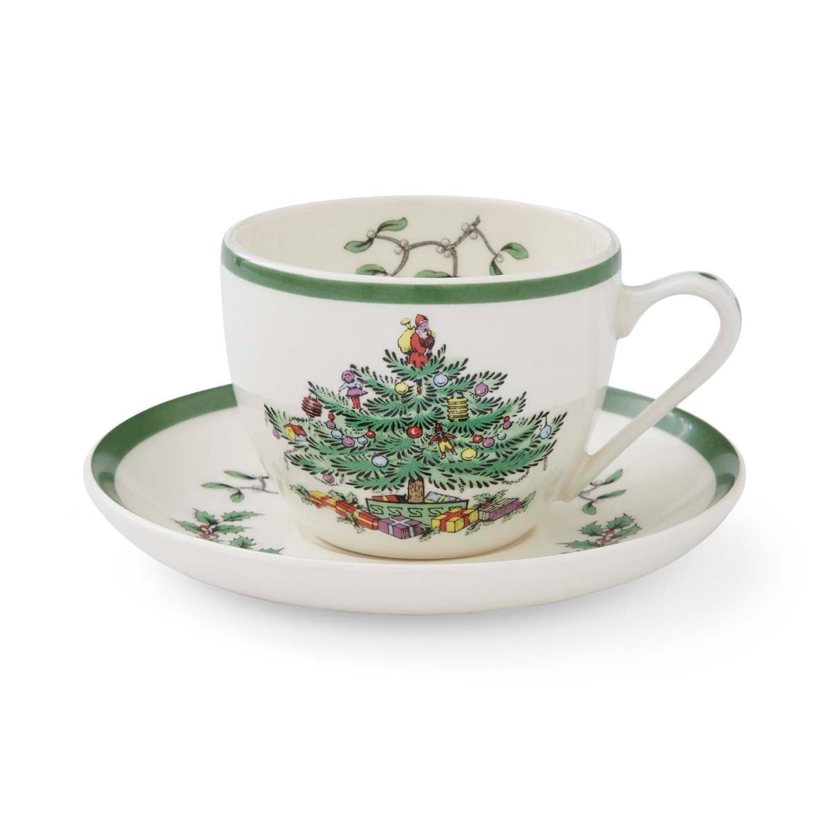 Spode Christmas Tree Teacup & Saucer Spode - Crystal House