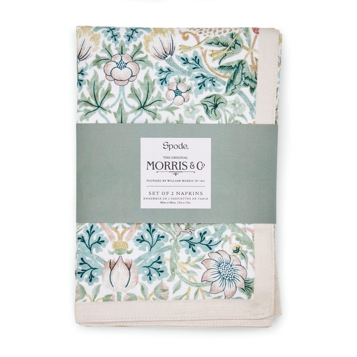 Spode Morris & Co. Strawberry Thief Set of 2 Napkins Spode - Crystal House