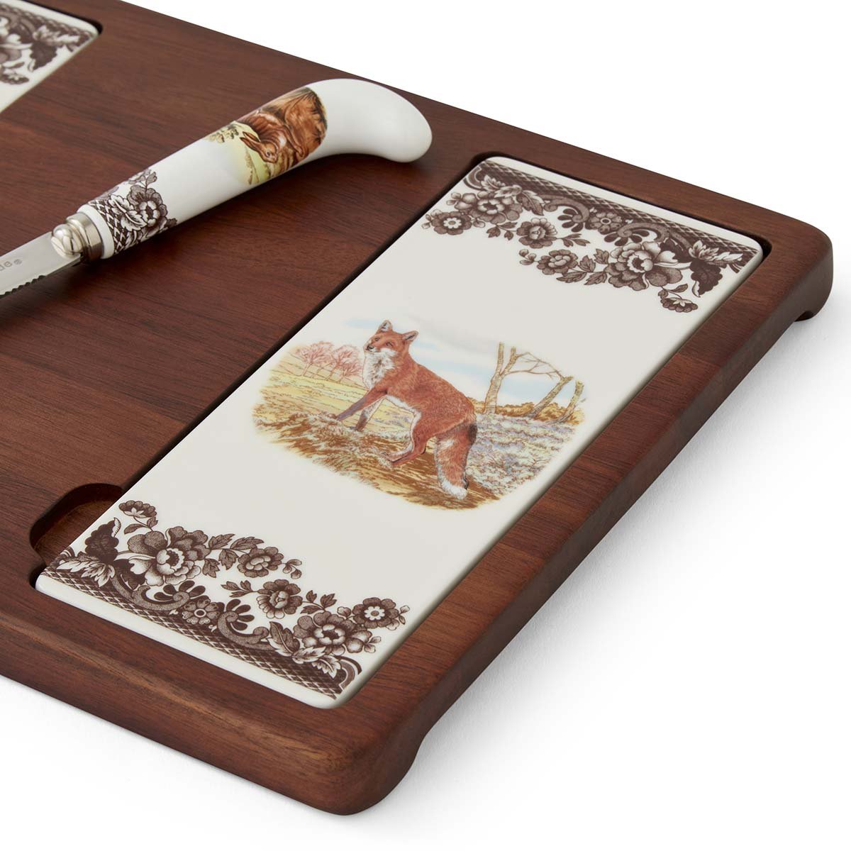 Spode Woodland Cheese Board & Knife, Fox & Rabbit Spode - Crystal House