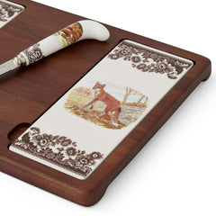 Spode Woodland Cheese Board & Knife, Fox & Rabbit Spode - Crystal House