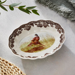 Spode Woodland Pheasant Oval Fluted Dish Spode - Crystal House